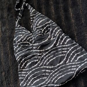 VENUS Black and White Zebra Print Tankini Top